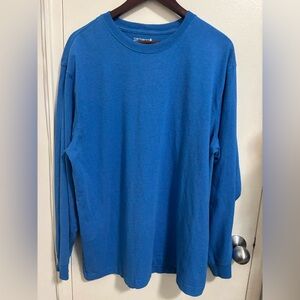 Carhartt K231 H72 Long Sleeve Logo Tshirt Loose Fit Marine Blue Heather Size XL